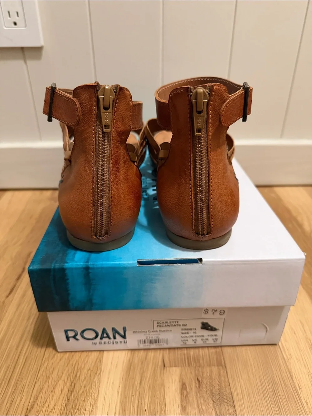 Roan by Bed|Stu Women's Cognac Woven Ankle-Strap Sandals